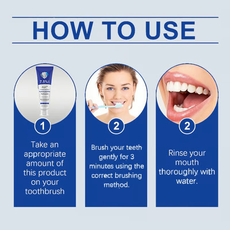 💥Hot Listing 🔥 AQA™ Hydroxyapatite Toothpaste 7.5% for Enamel Repair & Teeth Whitening Refreshing Flavor Fluorid