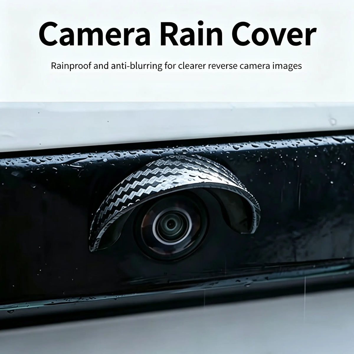 2PCS Car Reverse Camera Rain Cover, Anti‑Fog Waterproof Protection Hood, Carbon Fiber Texture🛡️