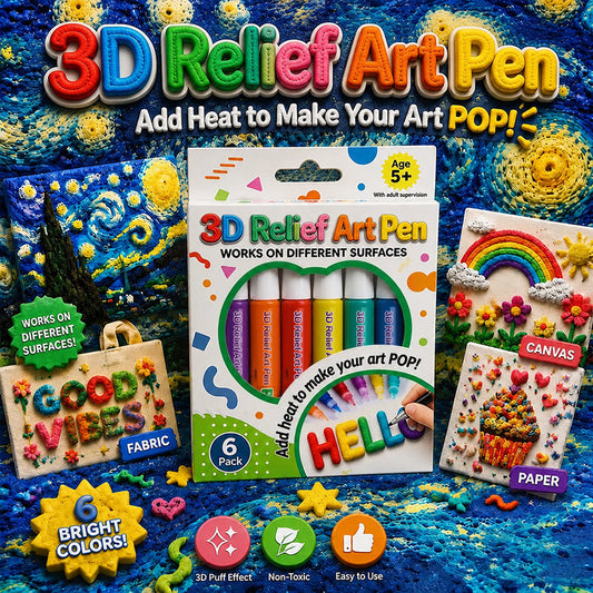 🦄👗Save66% by ordering today丨Serenoul® 3D Relief Art Pen – Turn Flat Drawings Into Touchable 3D Art🪄