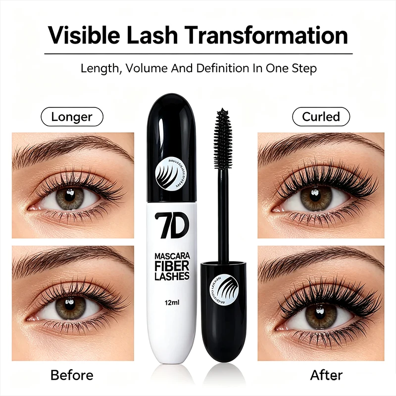 7D Silk Fiber Black Lengthening Mascara - Adult Beauty Makeup✨