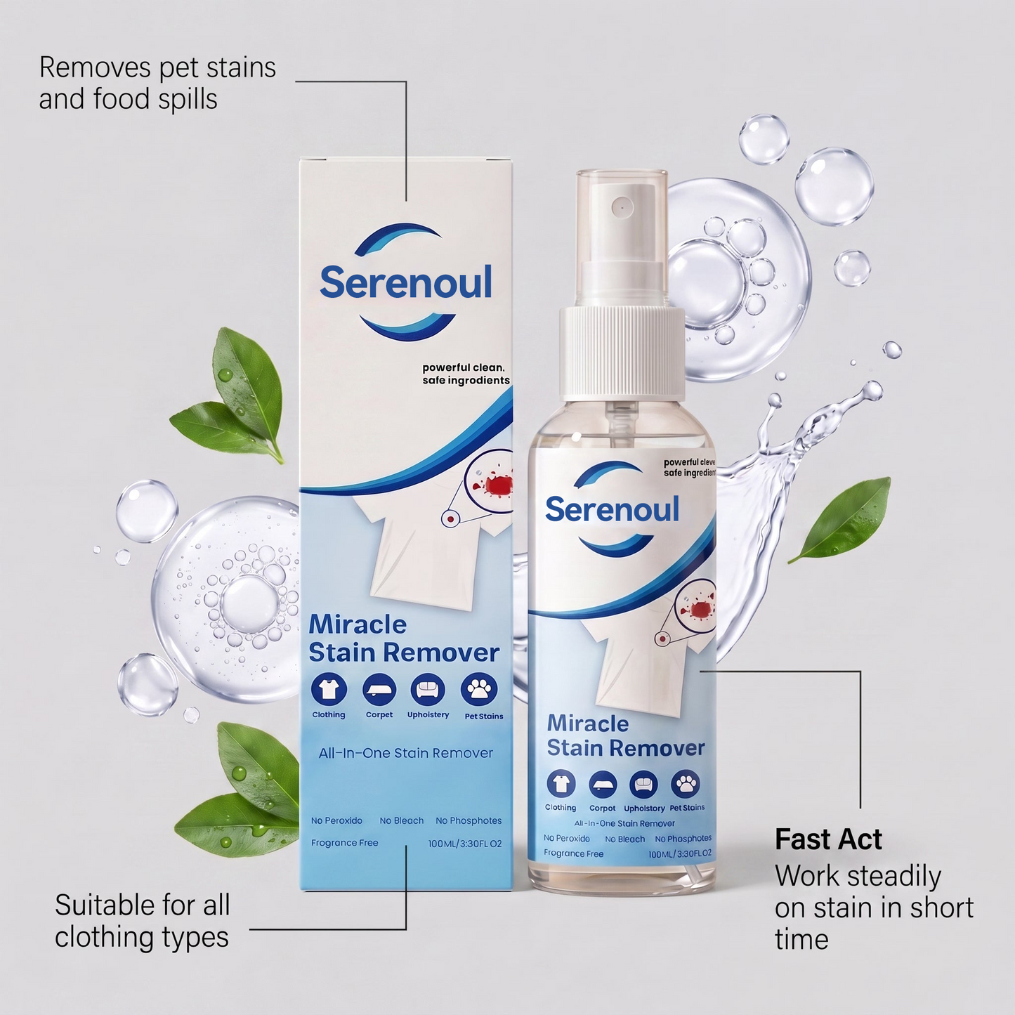 Remover Spray—REMOVE STAINS IN MINUTES — NOT HOURS