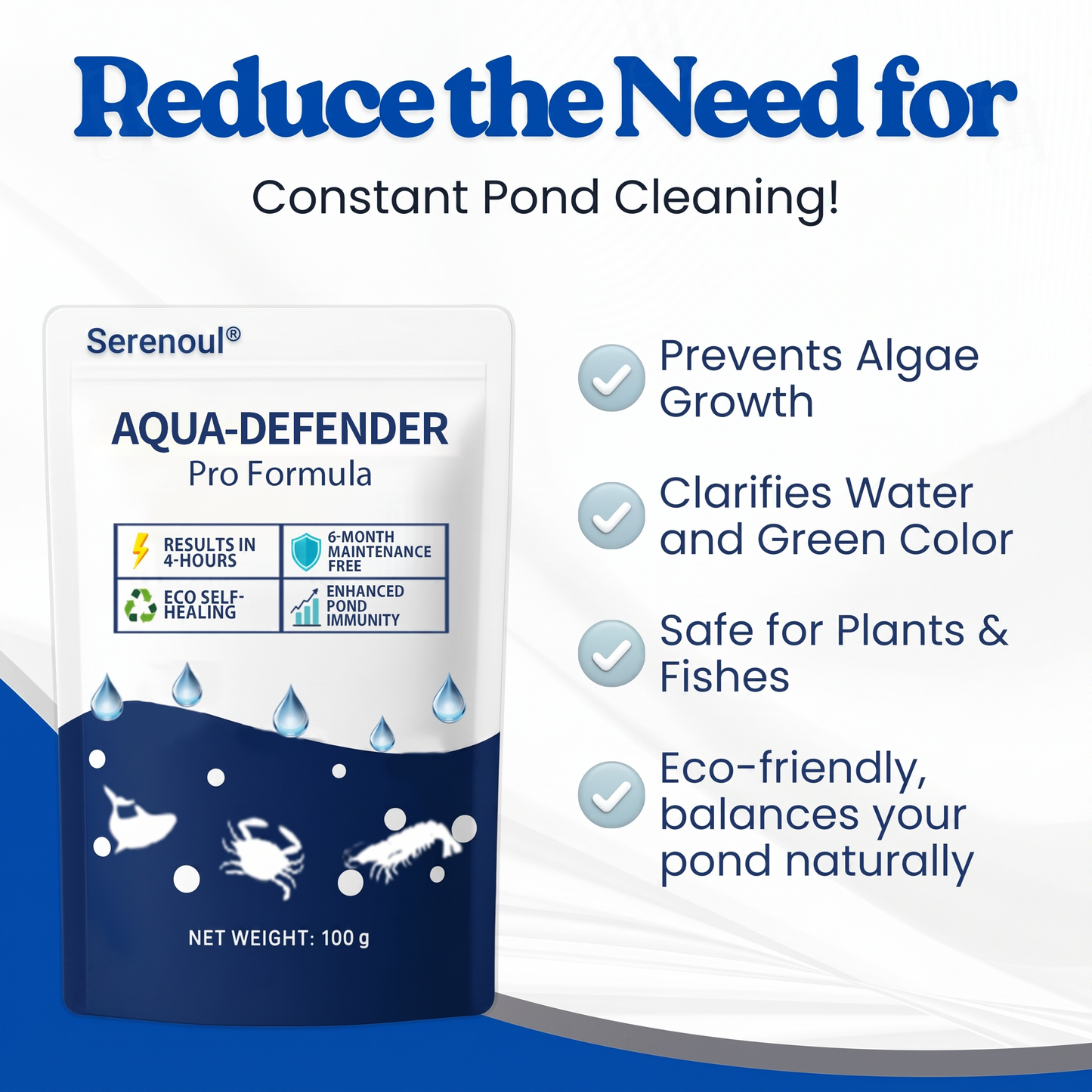 Serenoul® Aqua-Defender Pro Formula– End Algae Nightmares, Restore Your Pond’s Beauty Fast!