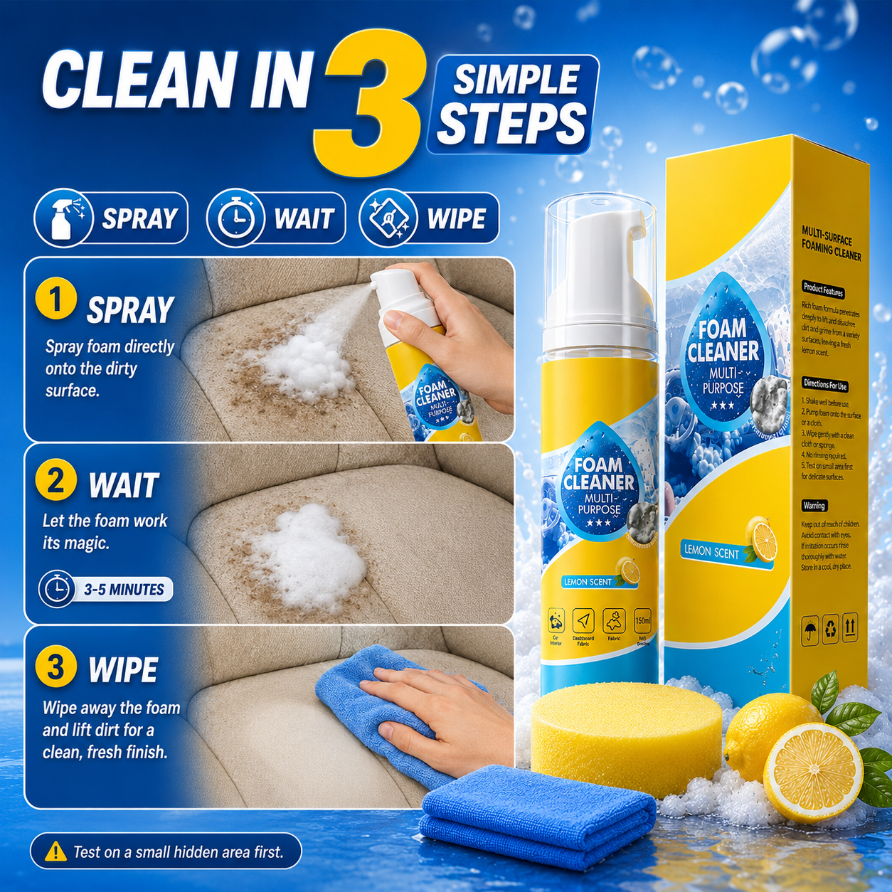 Heavy Duty 4 in 1 Multi Enzyme Foam Cleaner Spray