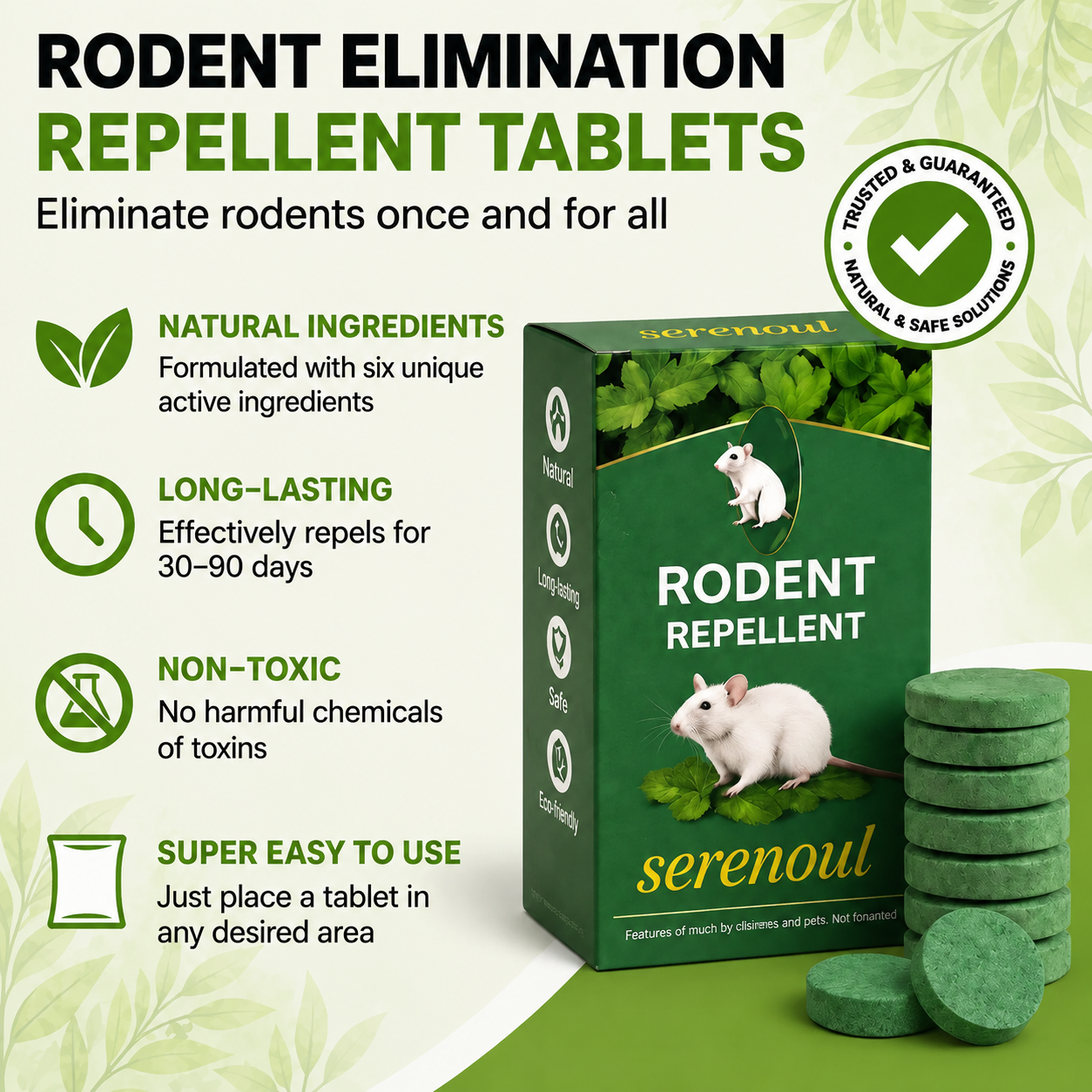 Rodent Repellent Tablet - Create aHome Without Rodents, Safe for Kids& Pets