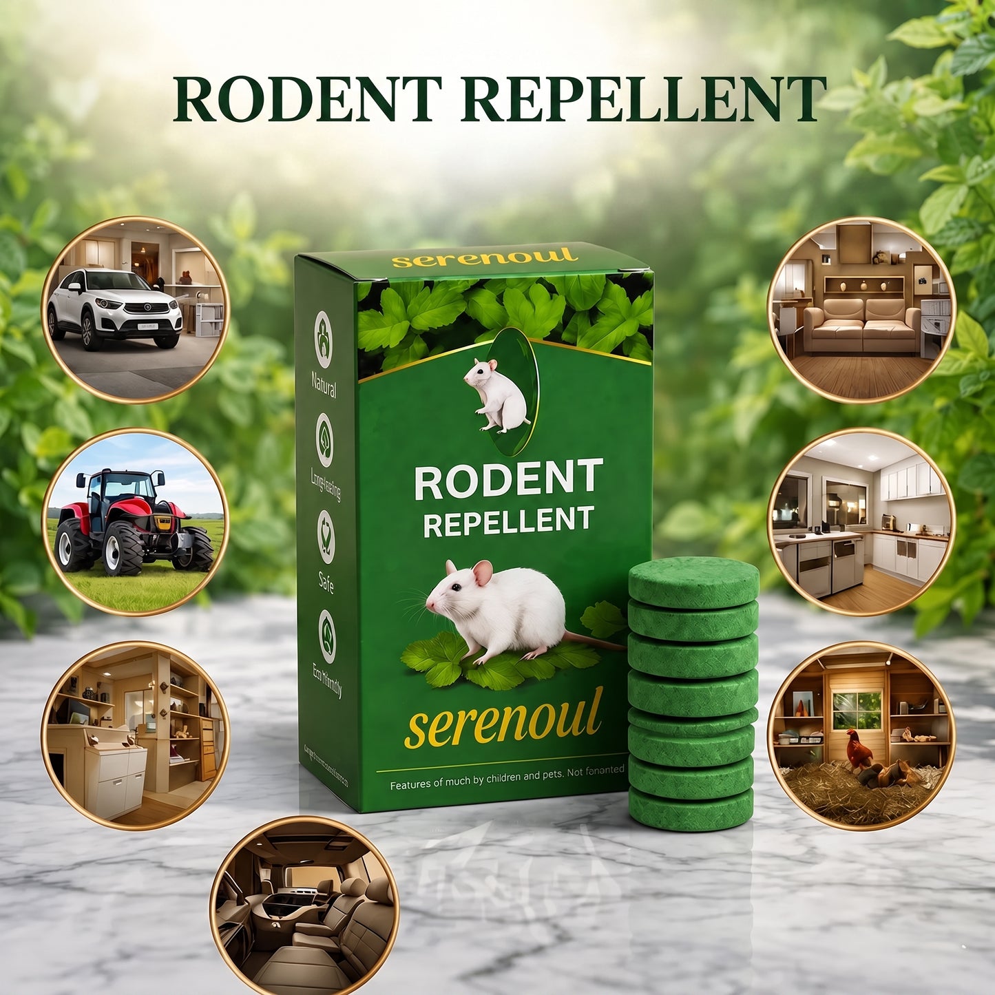 Rodent Repellent Tablet - Create aHome Without Rodents, Safe for Kids& Pets