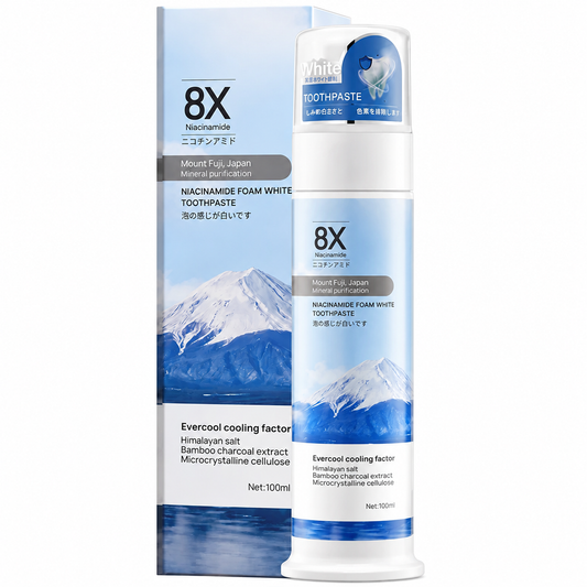 【Professional Grade】Niacinamide Foaming Whitening Toothpaste 8X - Fresh Breath Stain Removal Gentle Teeth Cleaning 100ml-A