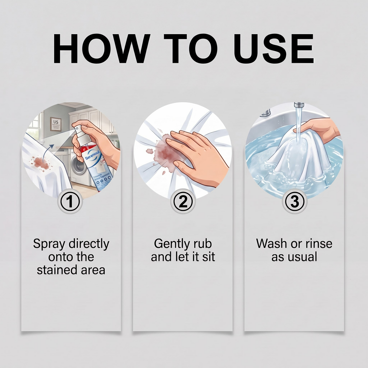 Remover Spray—REMOVE STAINS IN MINUTES — NOT HOURS