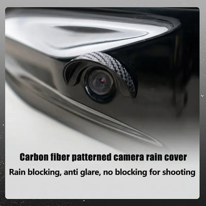 2PCS Car Reverse Camera Rain Cover, Anti‑Fog Waterproof Protection Hood, Carbon Fiber Texture🛡️