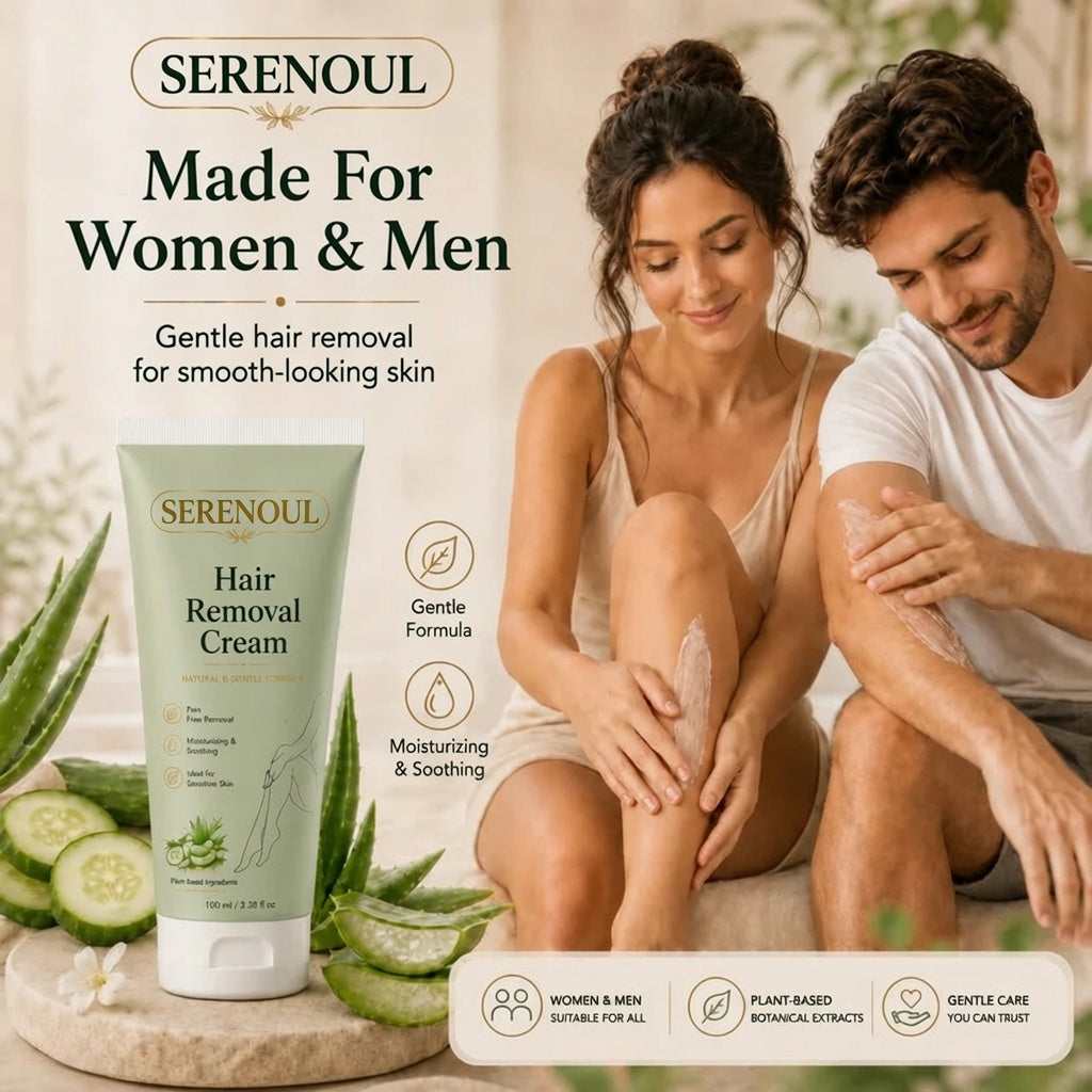 SERENOUL™ Natural Gentle Hair Removal Cream | For Women & Men, Sensitive Skin
