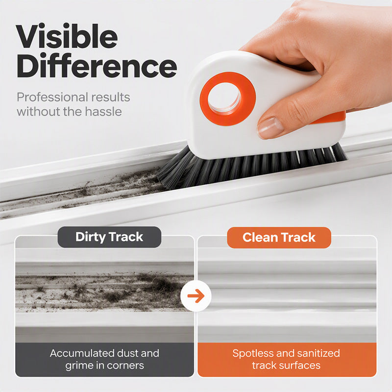 🧹 2-in-1 Window Groove Cleaning Brush with Built-in Scraper – Narrow Crevice Tool with Hard Bristles ✨