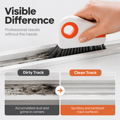 🧹 2-in-1 Window Groove Cleaning Brush with Built-in Scraper – Narrow Crevice Tool with Hard Bristles ✨