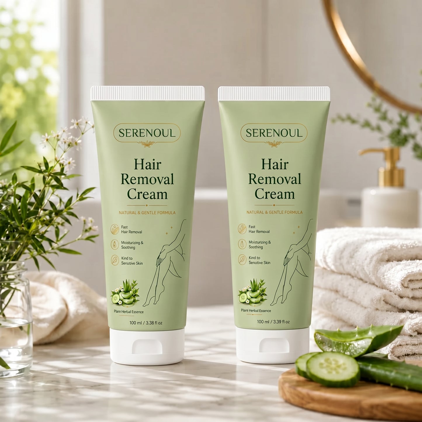 SERENOUL™ Natural Gentle Hair Removal Cream | For Women & Men, Sensitive Skin